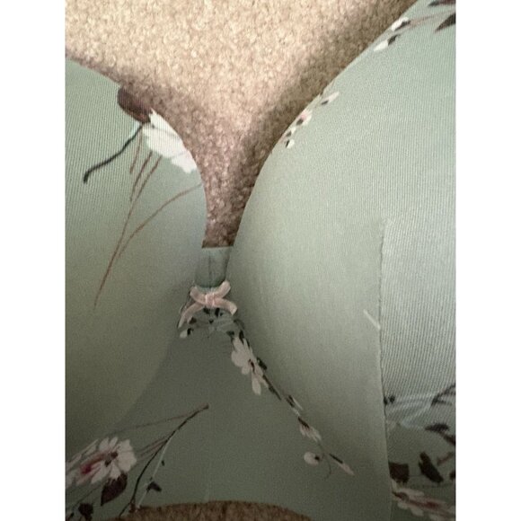 Cacique 40 DDD BRA Green Floral Lightly Lined T-Shirt No Wire LANE Bryant - Picture 2 of 7
